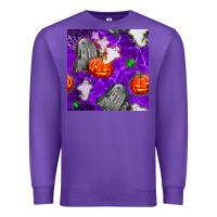 Purple tombstone and ghosts seamless paternal Premium Sweatshirt - BundleAndBundleShop