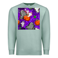 Seafoam tombstone and ghosts seamless paternal Premium Sweatshirt - BundleAndBundleShop