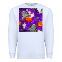 White tombstone and ghosts seamless paternal Premium Sweatshirt - BundleAndBundleShop