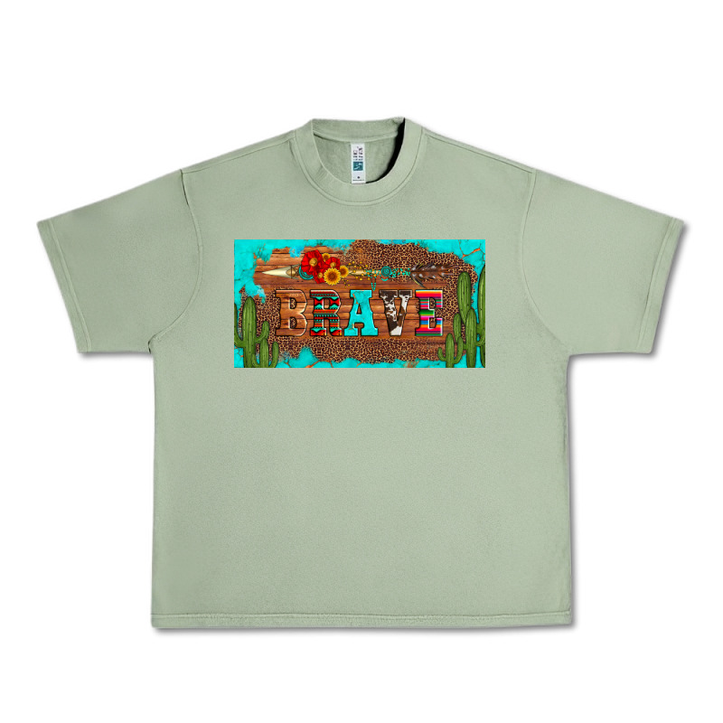 Brave Turquoise Leopard Cactus And Floral Arrow Licanse Plate Urban Heavy Tee by Artiststas | Teevron