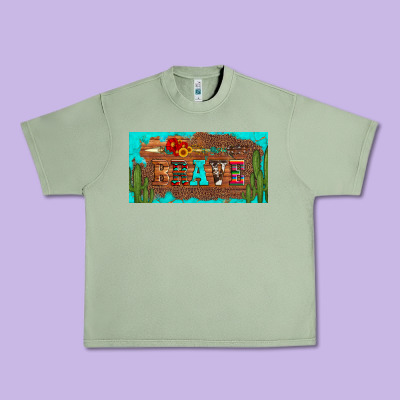 Brave Turquoise Leopard Cactus And Floral Arrow Licanse Plate Urban Heavy Tee Designed By Artiststas