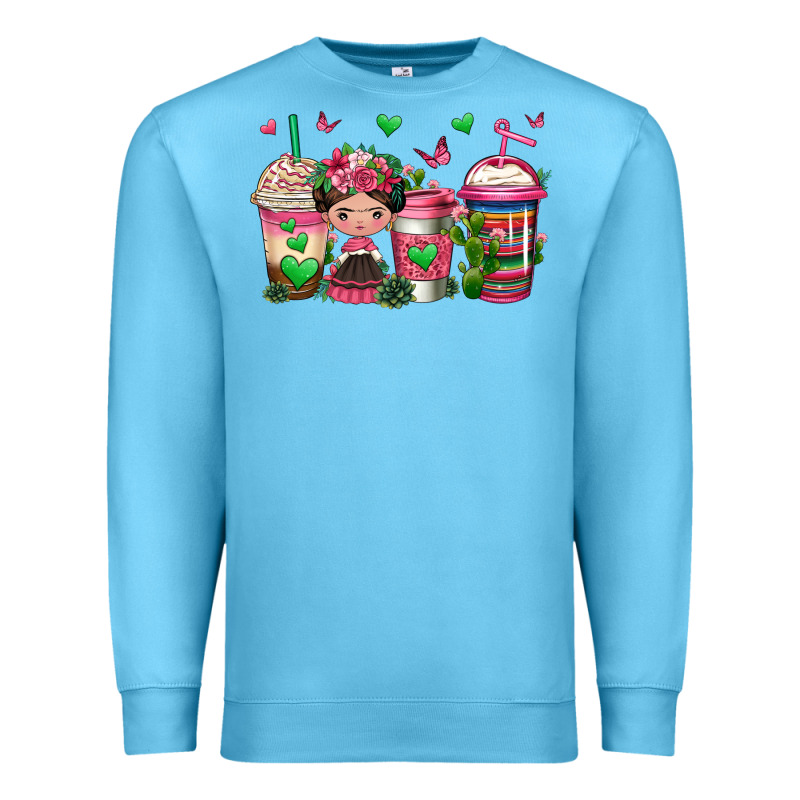Mexican Coffee Cups Cafecito Premium Sweatshirt by Jasminsmagicworld | Teevron