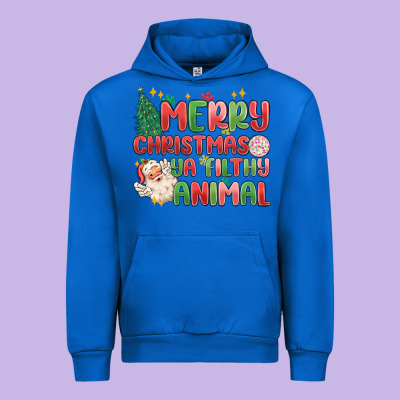 Merry Christmas Ya Filthy Animal Urban Hoodie Designed By Maliassmallbusiness