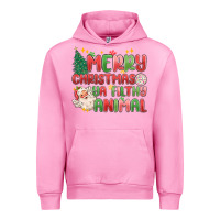 Fuchsia Pink merry christmas ya filthy animal Urban Hoodie - MaliasSmallBusiness