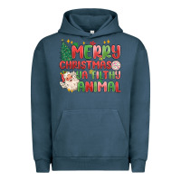 Pigment Midnight Navy merry christmas ya filthy animal Urban Hoodie - MaliasSmallBusiness
