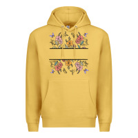 Antique Gold wildflower your text here Premium Hoodie - MaliasSmallBusiness