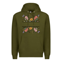 Army Green wildflower your text here Premium Hoodie - MaliasSmallBusiness