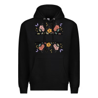 Black wildflower your text here Premium Hoodie - MaliasSmallBusiness