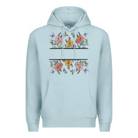 Blue Mist wildflower your text here Premium Hoodie - MaliasSmallBusiness