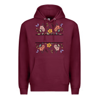 Burgundy wildflower your text here Premium Hoodie - MaliasSmallBusiness