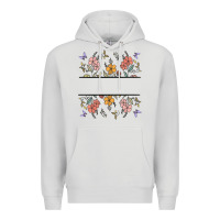 Dove Grey wildflower your text here Premium Hoodie - MaliasSmallBusiness