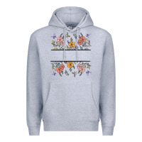 Heather Grey wildflower your text here Premium Hoodie - MaliasSmallBusiness