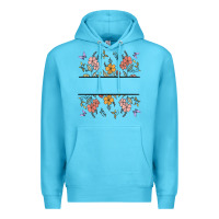 Ocean Blue wildflower your text here Premium Hoodie - MaliasSmallBusiness
