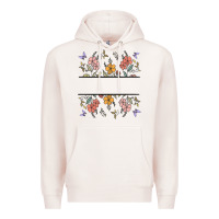 Pale Pink wildflower your text here Premium Hoodie - MaliasSmallBusiness