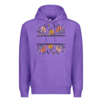 Purple wildflower your text here Premium Hoodie - MaliasSmallBusiness