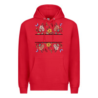 Red wildflower your text here Premium Hoodie - MaliasSmallBusiness