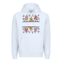 White wildflower your text here Premium Hoodie - MaliasSmallBusiness