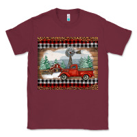 Burgundy Christmas farm and truck Classic Tee - RanaPortraitStore