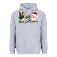 Heather Grey peace love christmas Heavyweight Hoodie - BundleAndBundleShop