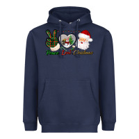 Navy peace love christmas Heavyweight Hoodie - BundleAndBundleShop