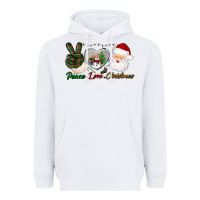 White peace love christmas Heavyweight Hoodie - BundleAndBundleShop