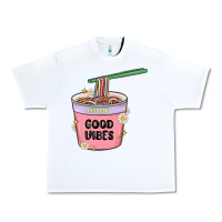 White instant good vibes noodles Urban Heavy Tee - MaliasSmallBusiness