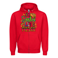 Red no siesta lets fiesta Zipper Hoodie - CTS Tumbler Store