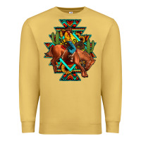 Antique Gold aztec rodeo cowboy Premium Sweatshirt - JahusDesignShop