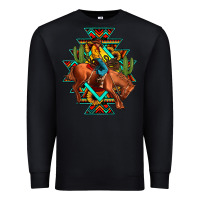 Black aztec rodeo cowboy Premium Sweatshirt - JahusDesignShop