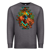 Charcoal Heather aztec rodeo cowboy Premium Sweatshirt - JahusDesignShop