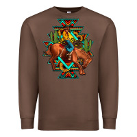 Chestnut aztec rodeo cowboy Premium Sweatshirt - JahusDesignShop