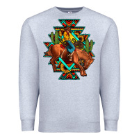 Heather Grey aztec rodeo cowboy Premium Sweatshirt - JahusDesignShop
