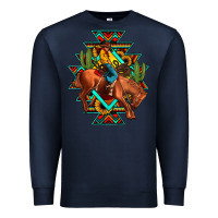 Navy aztec rodeo cowboy Premium Sweatshirt - JahusDesignShop