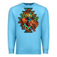 Ocean Blue aztec rodeo cowboy Premium Sweatshirt - JahusDesignShop