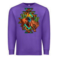 Purple aztec rodeo cowboy Premium Sweatshirt - JahusDesignShop