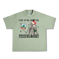 Oil Green look at me being all festive and shit Urban Heavy Tee - MaliasSmallBusiness