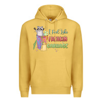 Antique Gold i feel like garbage raccoon Premium Hoodie - MaliasSmallBusiness