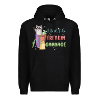 Black i feel like garbage raccoon Premium Hoodie - MaliasSmallBusiness