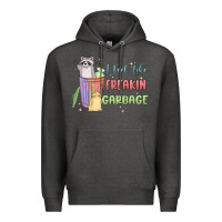 Charcoal Heather i feel like garbage raccoon Premium Hoodie - MaliasSmallBusiness
