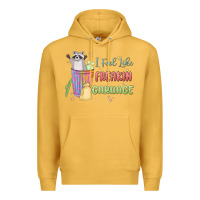 Mustard i feel like garbage raccoon Premium Hoodie - MaliasSmallBusiness