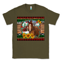 Army Green christmas farm and horse Classic Tee - RanaPortraitStore