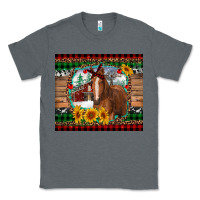 Charcoal Heather christmas farm and horse Classic Tee - RanaPortraitStore