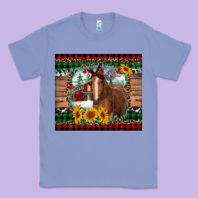 Christmas Farm And Horse Classic Tee Designed By Ranaportraitstore