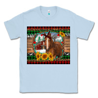 Dusty Blue christmas farm and horse Classic Tee - RanaPortraitStore
