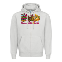 Dove Grey peace love tacos Zipper Hoodie - CTS Tumbler Store