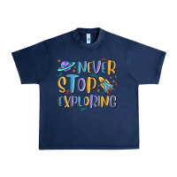 Navy never stop exploring Urban Heavy Tee - MaliasSmallBusiness