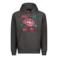 Charcoal Heather hot girls go to therapy Premium Hoodie - MaliasSmallBusiness