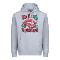 Heather Grey hot girls go to therapy Premium Hoodie - MaliasSmallBusiness