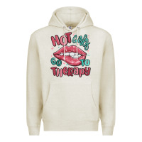 Oatmeal Heather hot girls go to therapy Premium Hoodie - MaliasSmallBusiness