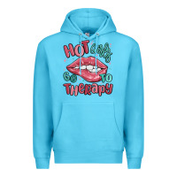 Ocean Blue hot girls go to therapy Premium Hoodie - MaliasSmallBusiness